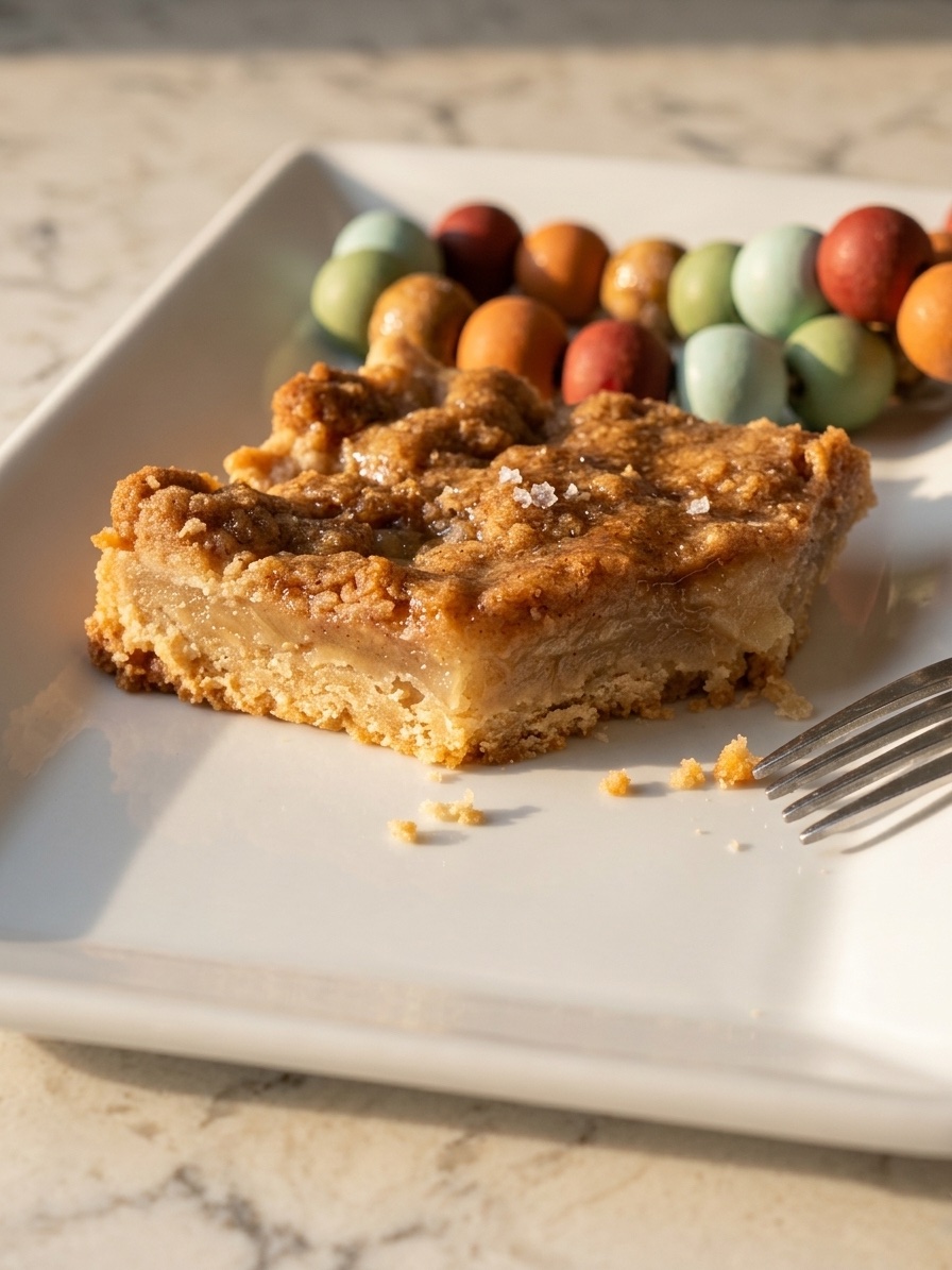 Apple Crisp Bars with a fork